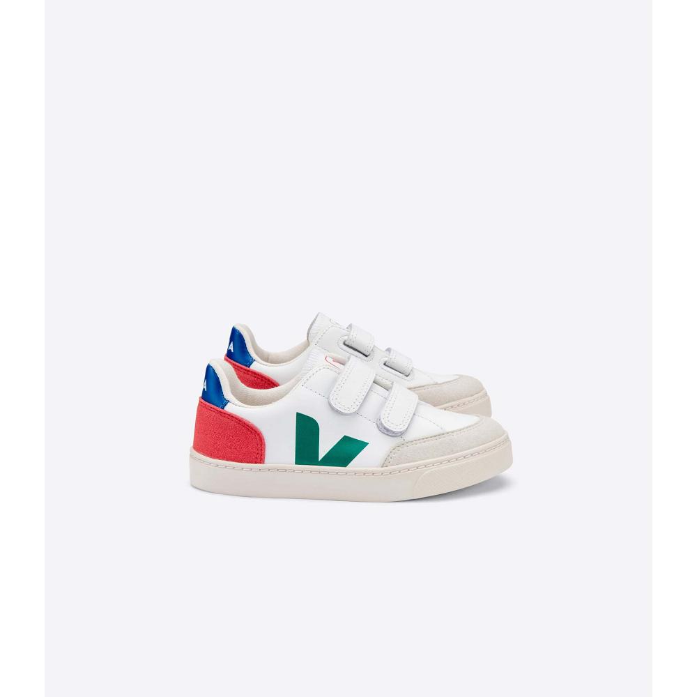 Veja V-12 LEATHER Sneakers Kinderen White/Red | BE 883FDN